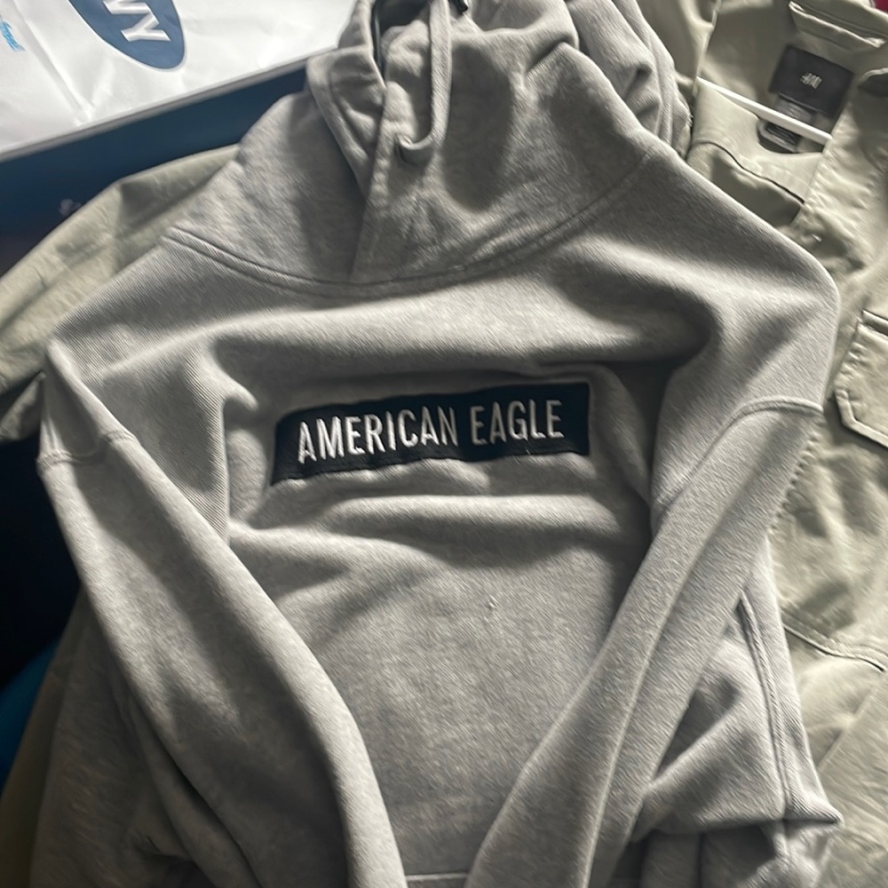 American eagle hoodie grey size large